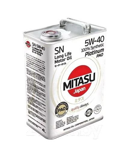 Моторное масло MITASU PLATINUM PAO 5W-40 4л