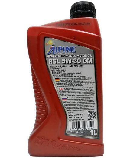 Моторное масло ALPINE RSL 5W-30 GM 1л