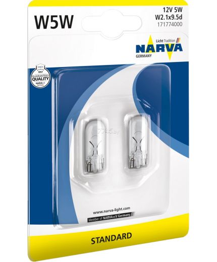 NARVA Лампочка W5W 12V-5W б/ц Фото 3