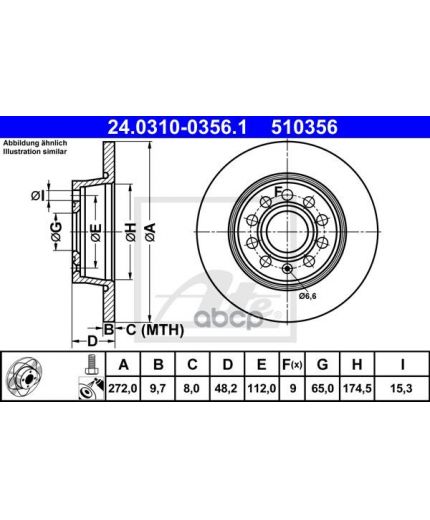 ATE Тормозной диск