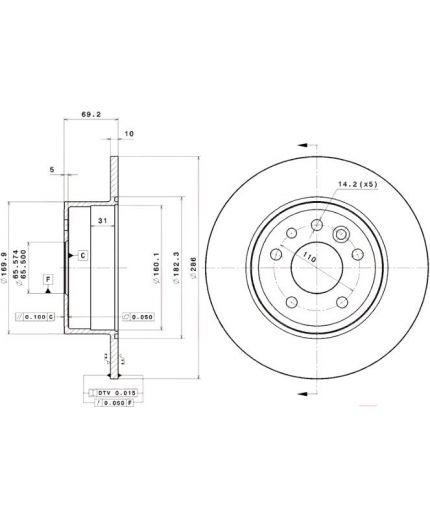 BREMBO Тормозной диск
