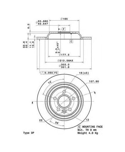 BREMBO Тормозной диск
