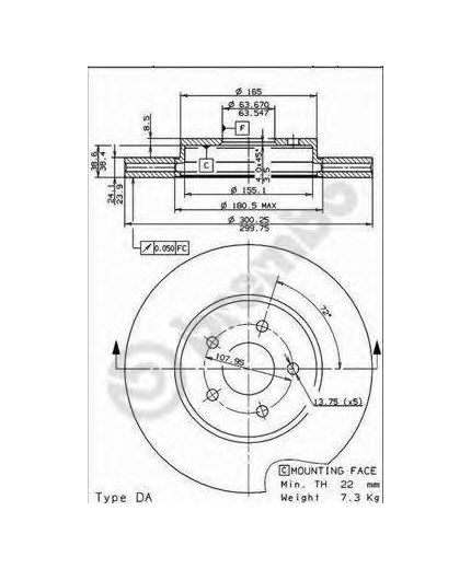 BREMBO Тормозной диск
