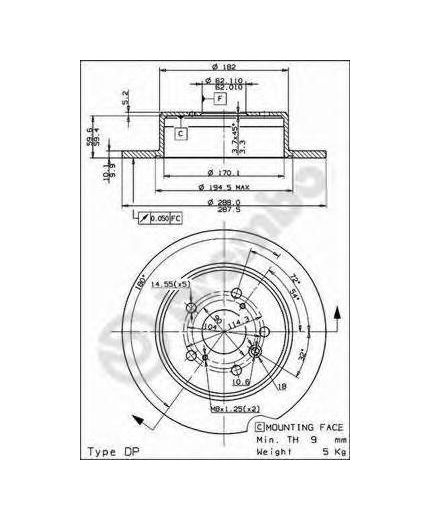 BREMBO Тормозной диск