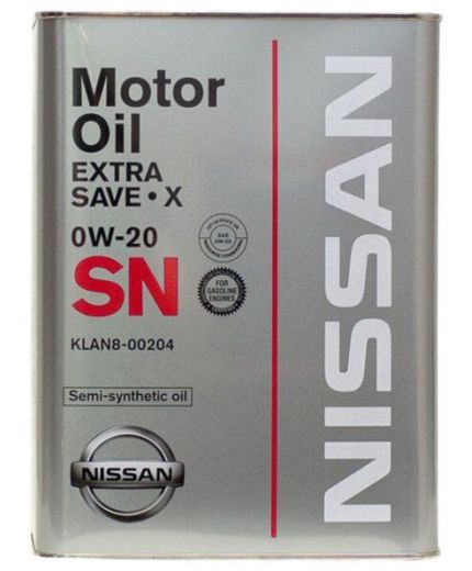 Моторное масло NISSAN SN EXTRA SAVE X 0W-20 4л