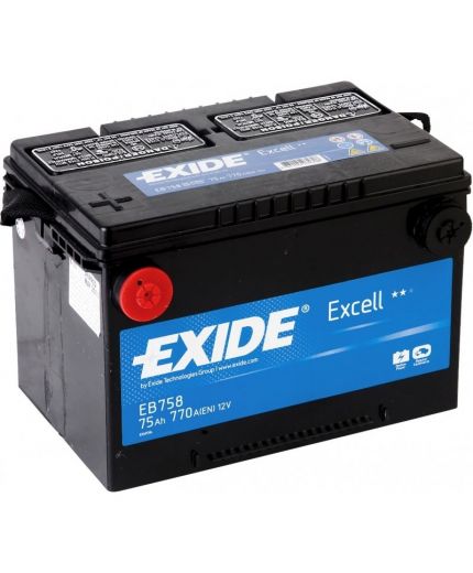 EXIDE Аккумулятор Excell EB758 770А (75 А/ч)