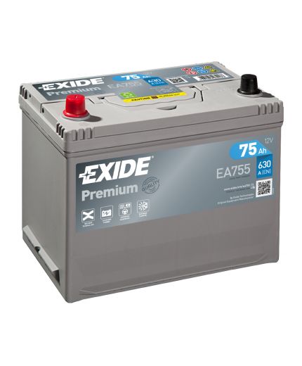 EXIDE Аккумулятор Premium EA755 630А (75 А/ч) Фото 2