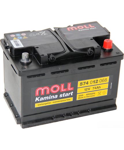 MOLL Аккумулятор Kamina start 574 012 068 680А (74 А/ч)