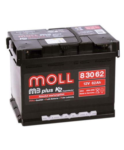 MOLL Аккумулятор M3 plus K2 83062 600А (62 А/ч)