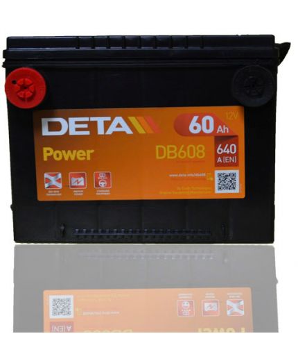 DETA Аккумулятор Power DB608 640А (60 А/ч)