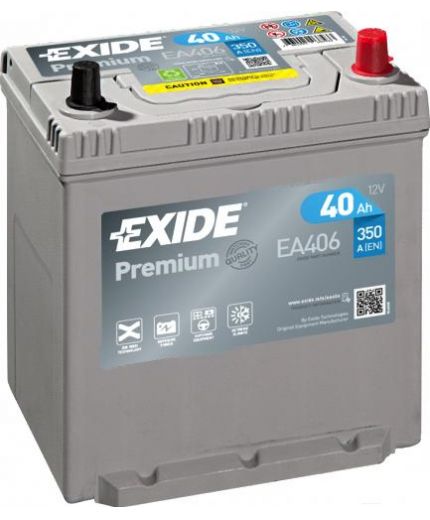 EXIDE Аккумулятор PREMIUM EA406 350A (40 А/ч) +адаптер
