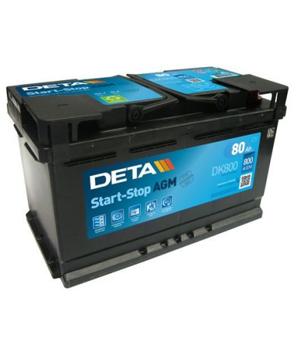 DETA Аккумулятор Micro-Hybrid AGM DK800 800А (80 А/ч)
