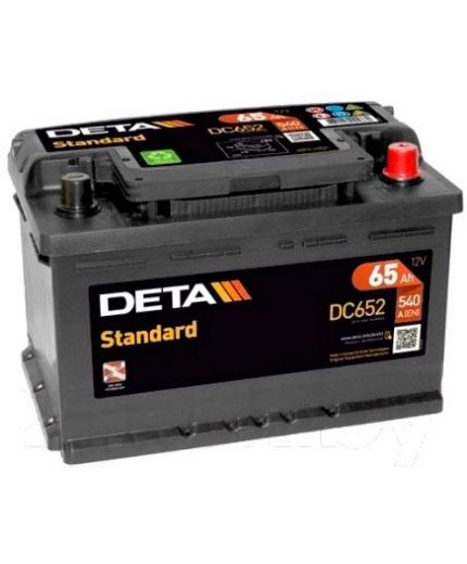 DETA Аккумулятор Standard DC652 540А (65 А/ч)