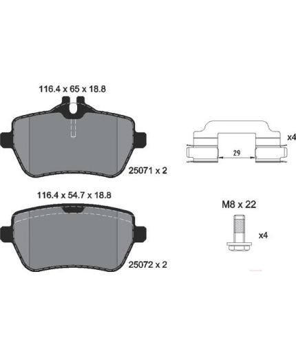 Textar Колодки дисковые задние