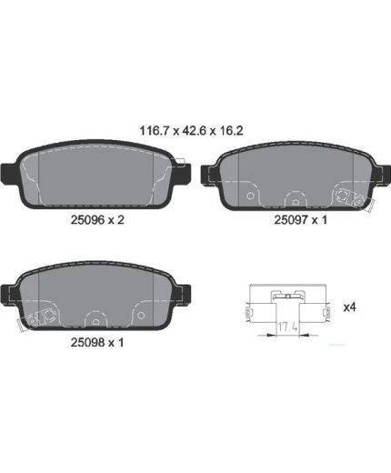 Textar Колодки дисковые задние