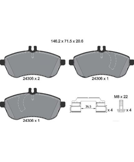 Textar Колодки дисковые передние