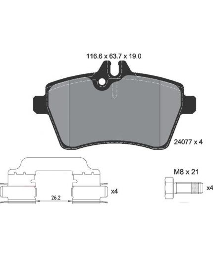 Textar Колодки дисковые передние
