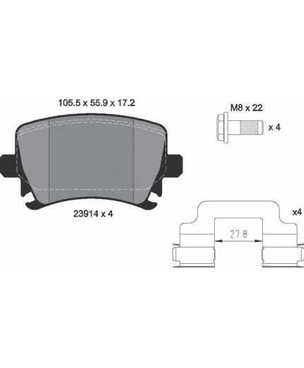 Textar Колодки дисковые задние