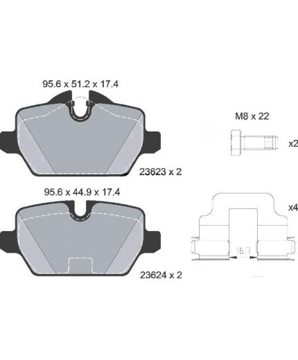 Textar Колодки дисковые задние