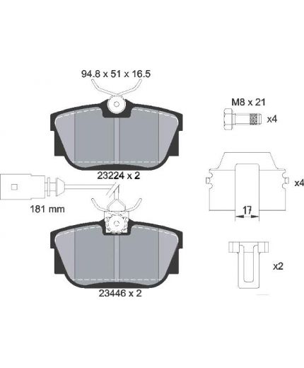 Textar Колодки дисковые задние