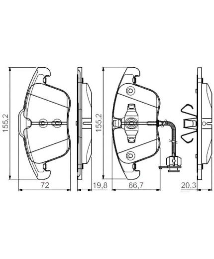 BOSCH Колодки дисковые передние
