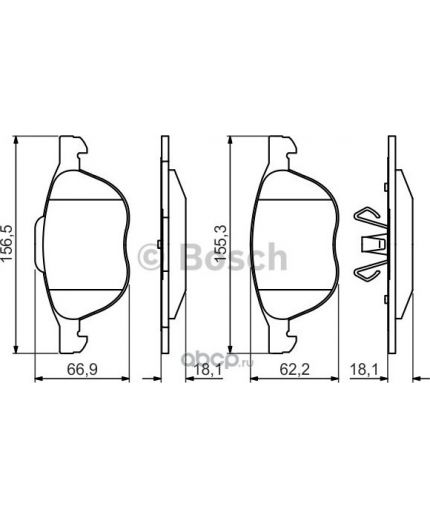 BOSCH Колодки дисковые передние