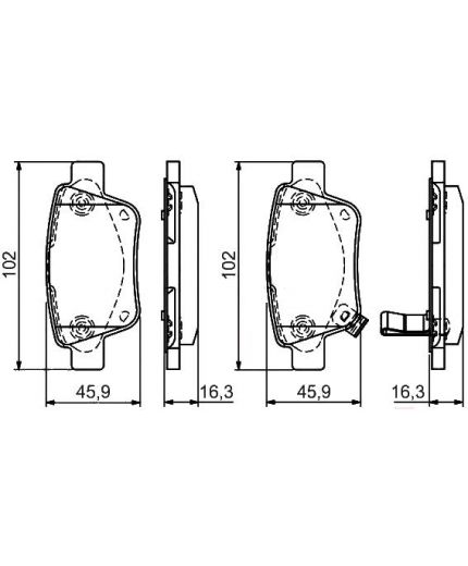 BOSCH Колодки дисковые задние