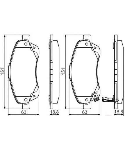 BOSCH Колодки дисковые передние