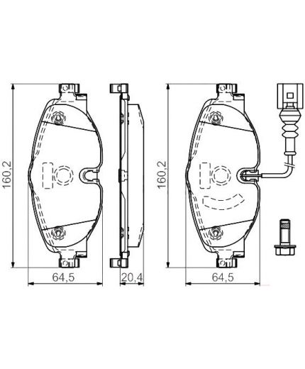 BOSCH Колодки дисковые передние