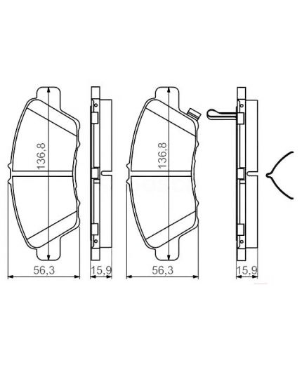 BOSCH Колодки дисковые передние