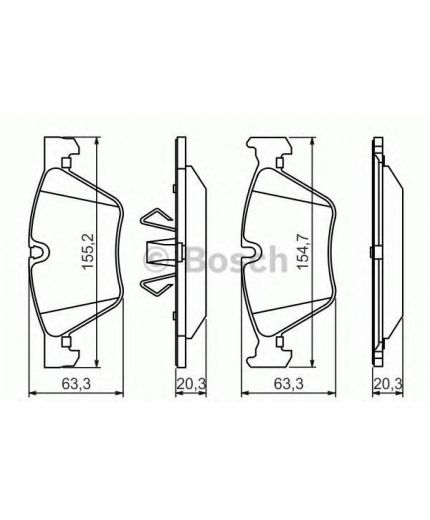 BOSCH Колодки дисковые передние