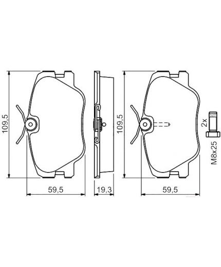 BOSCH Колодки дисковые передние