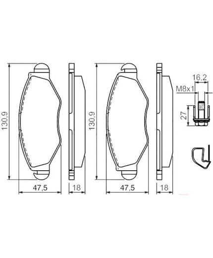 BOSCH Колодки дисковые передние