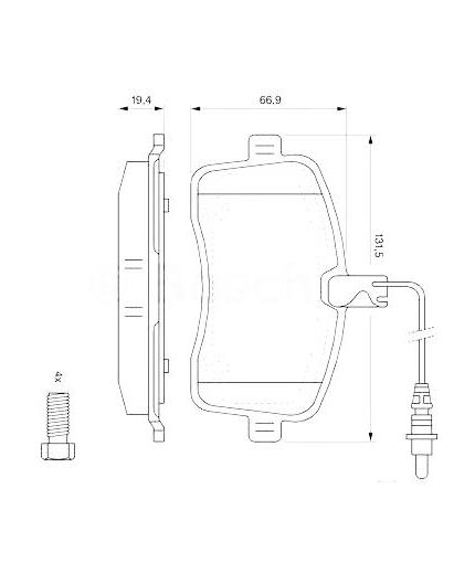 BOSCH Колодки дисковые передние