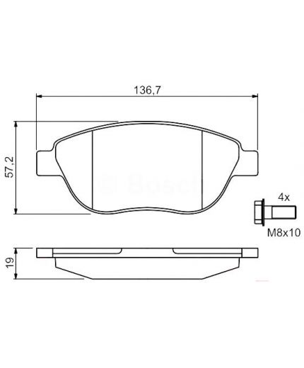 BOSCH Колодки дисковые передние Фото 2