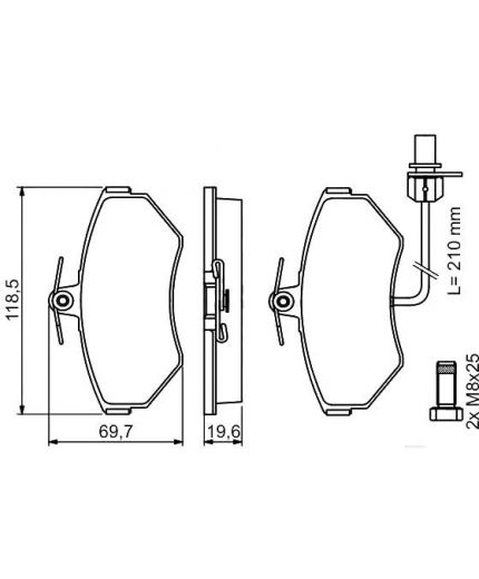 BOSCH Колодки дисковые передние