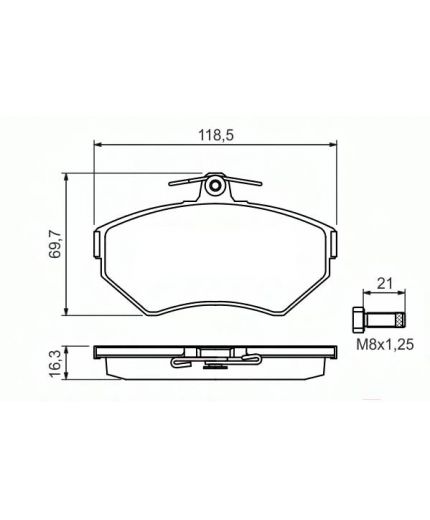 BOSCH Колодки дисковые передние