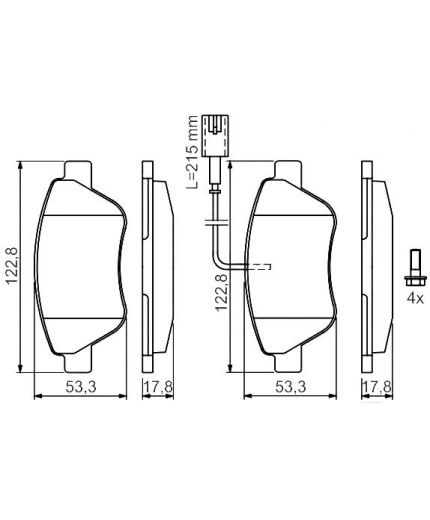 BOSCH Колодки дисковые передние