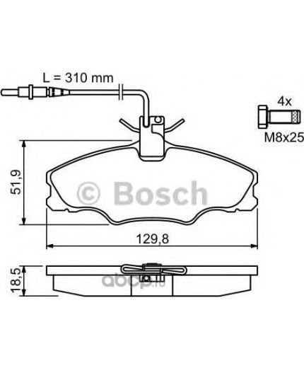 BOSCH Колодки дисковые передние