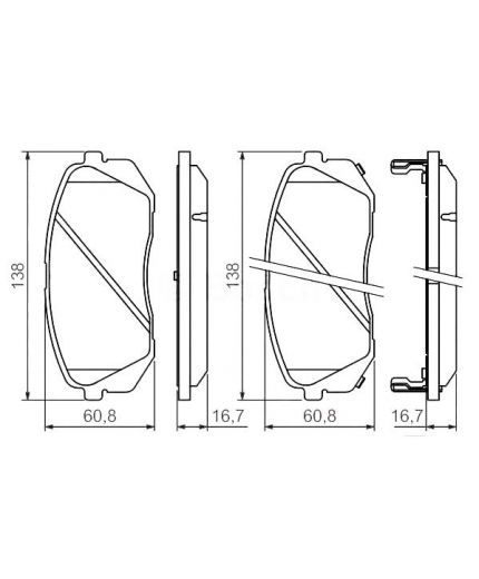 BOSCH Колодки дисковые	 передние
