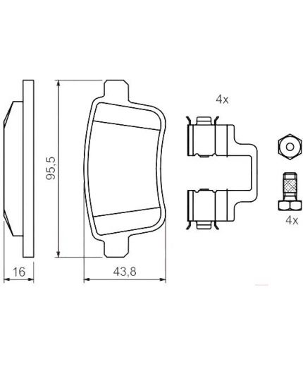 BOSCH Колодки дисковые задние