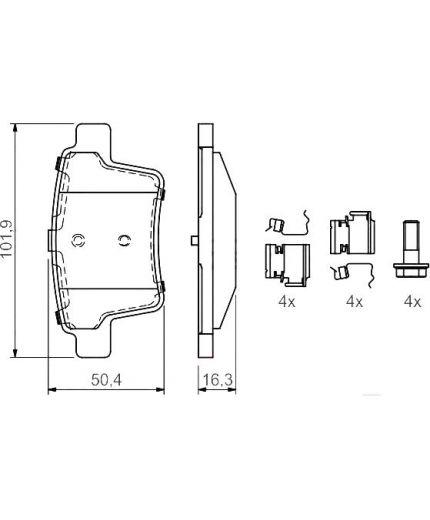 BOSCH Колодки дисковые задние Фото 2