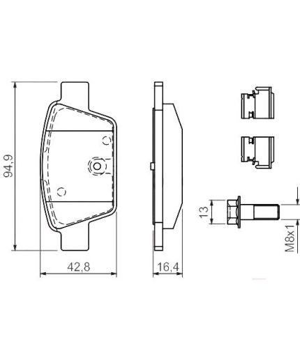 BOSCH Колодки дисковые задние