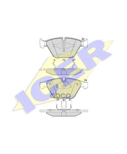 ICER Колодки дисковые передние