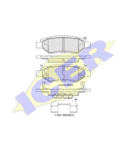 ICER Колодки дисковые задние