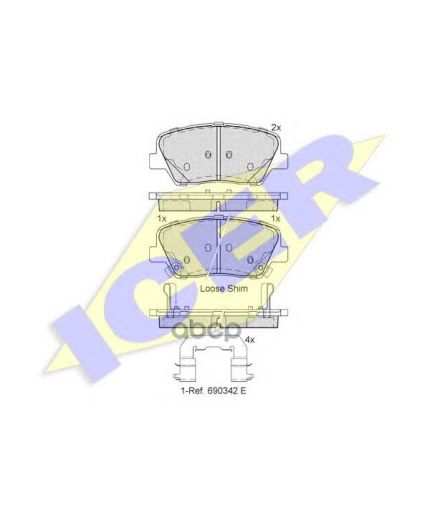 ICER Колодки дисковые