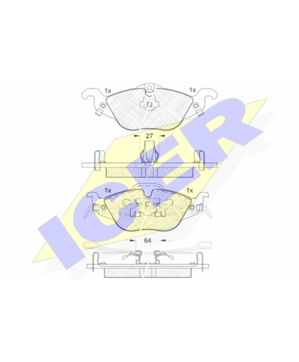 ICER Колодки дисковые передние