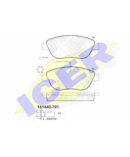 ICER Колодки дисковые передние