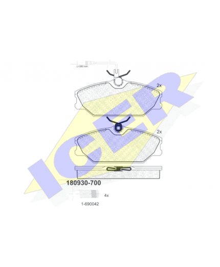 ICER Колодки дисковые передние