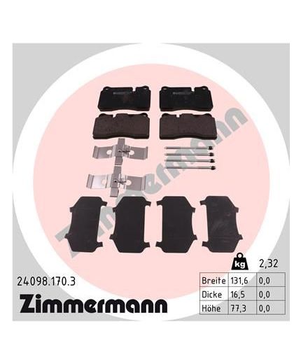 ZIMMERMANN Колодки дисковые передние